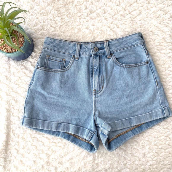 PacSun Pants - Pacsun 24 Light Blue Denim High Waisted Mom Short